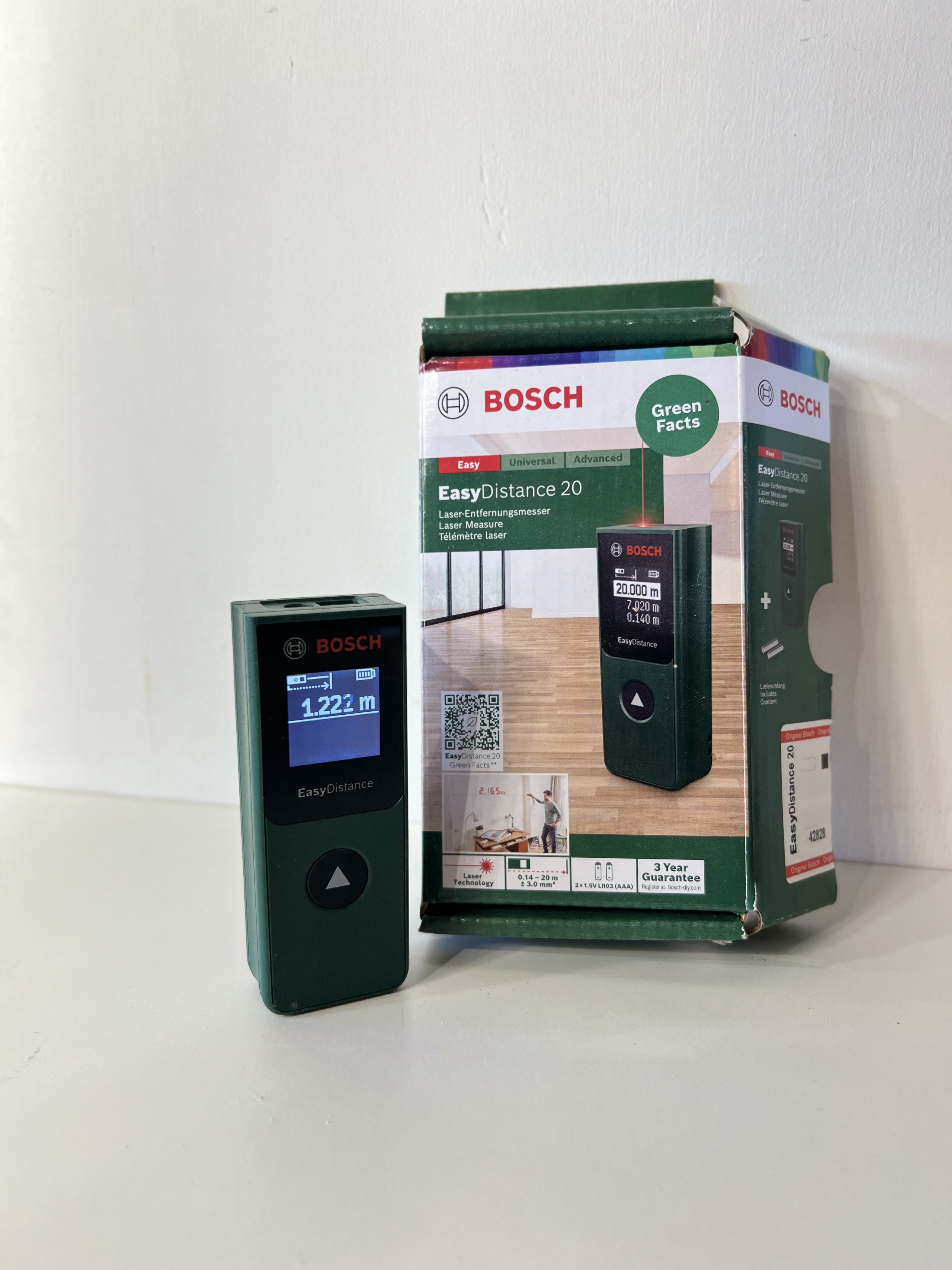 Bosch, laserafstandsmåler, batteri, easydistance 20 meter