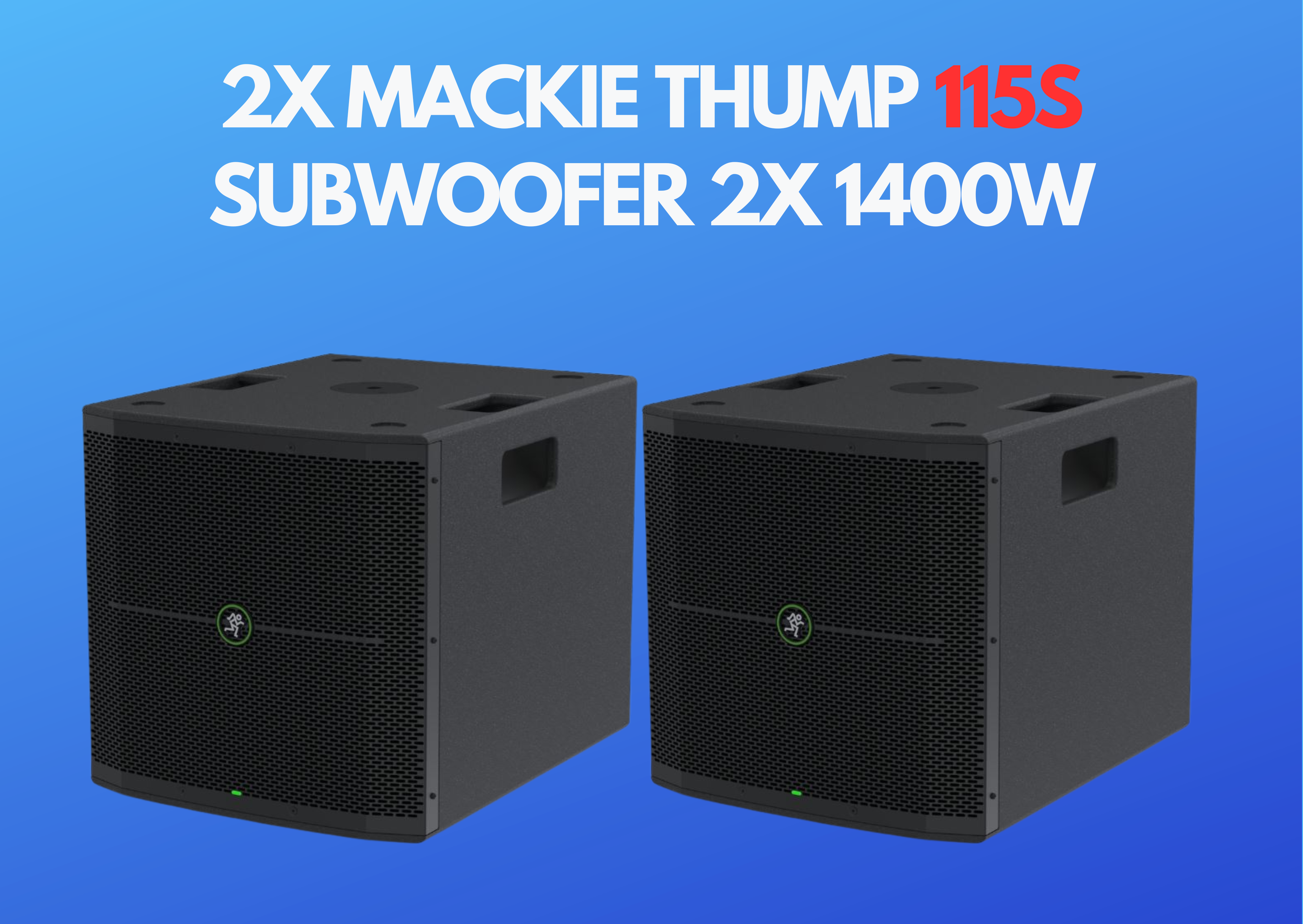 2x mackie thump 115s 15'' 1400w powered subwoofer audio party equipment