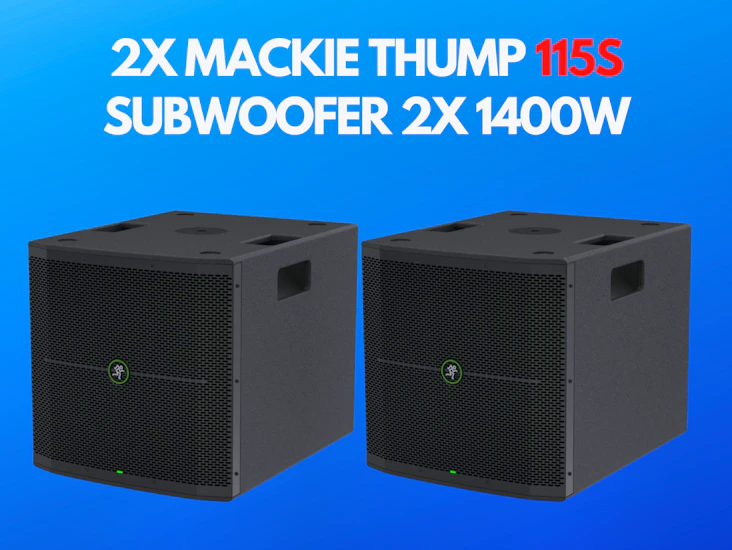 2x mackie thump 115s 15'' 1400w powered subwoofer audio party equipment