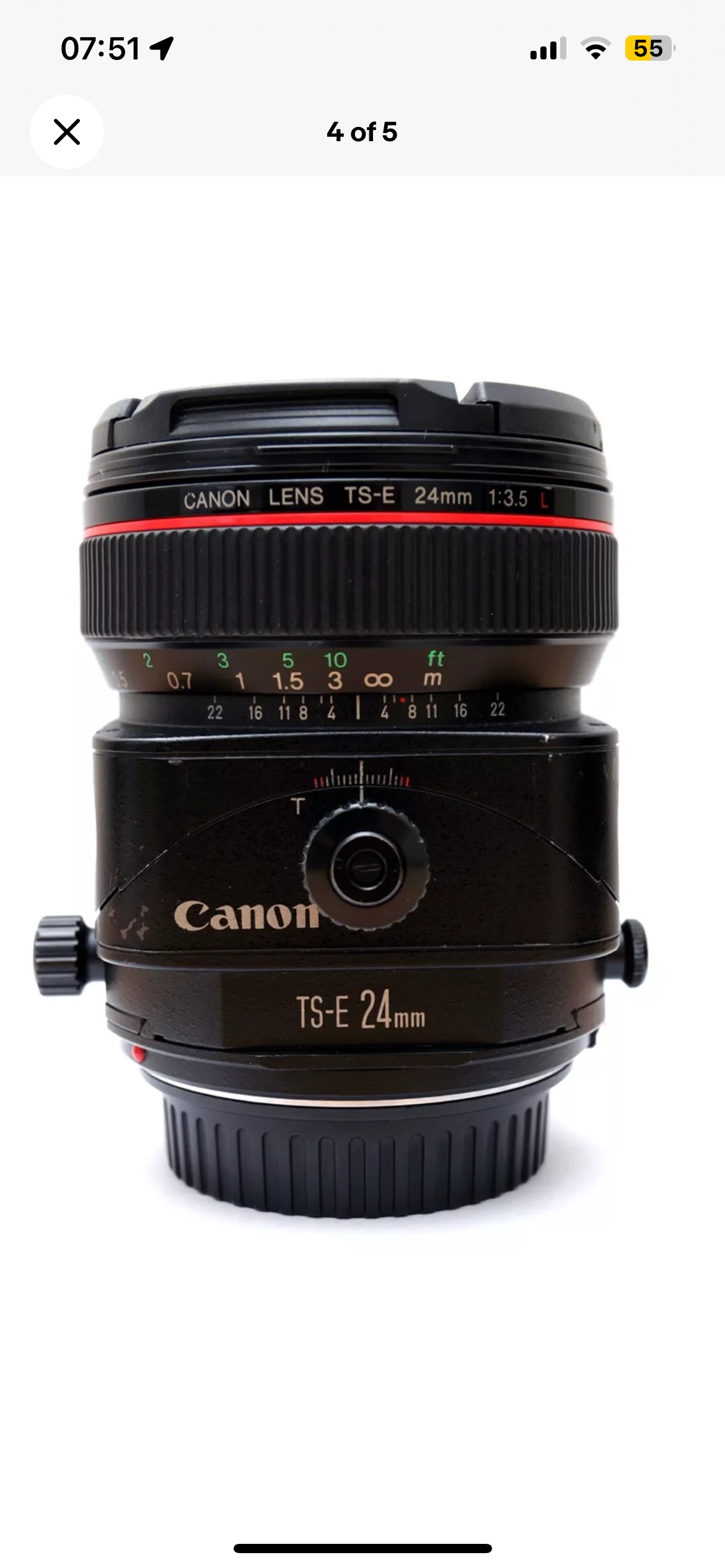 Canon ts-e 24mm f/3.5l ii tilt shift lens + sony adapter