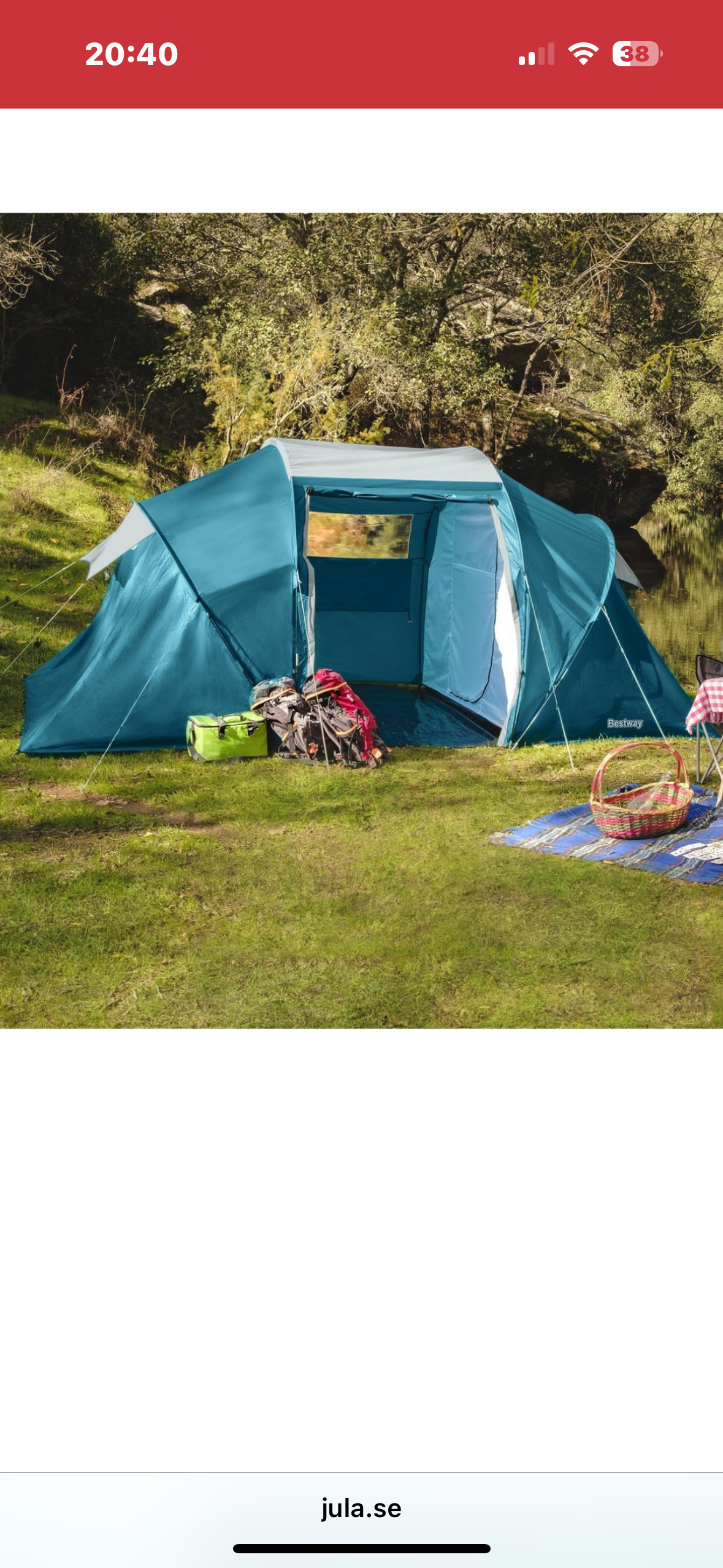 Tält 4 mana 2 rum inkluderat 2 luft madrass och pump vid uthyrning.