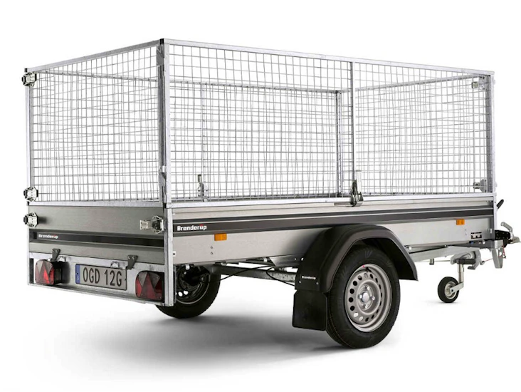 Släp med gallergrind dubbdäck