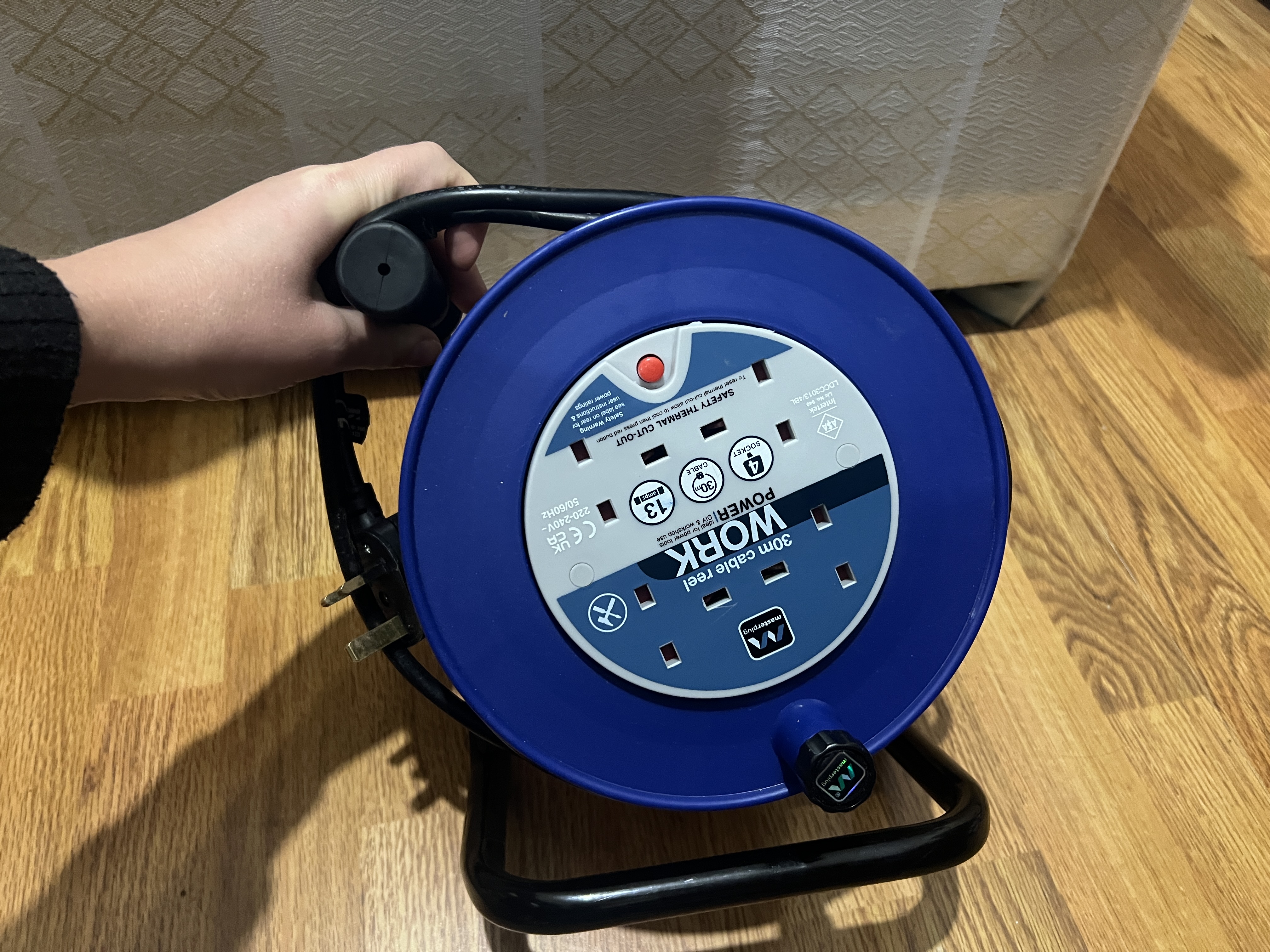 Four socket cable reel 30m 