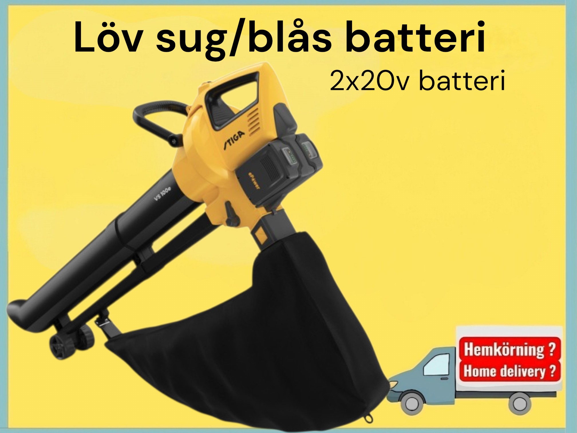 Lövuppsamlare/ blås stiga batteridriven 2x20v