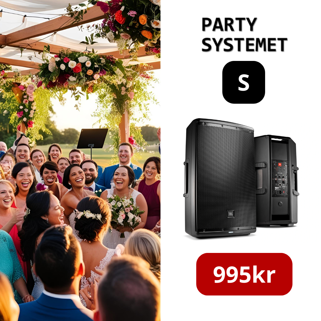 Partysystemet s - ljudanläggning för upp till ca 100 pers