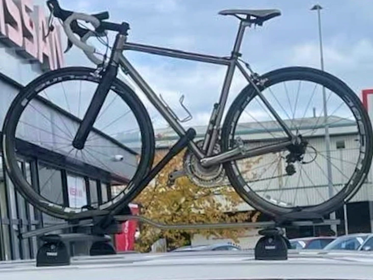 Road bike, ti frame & carbon wheels