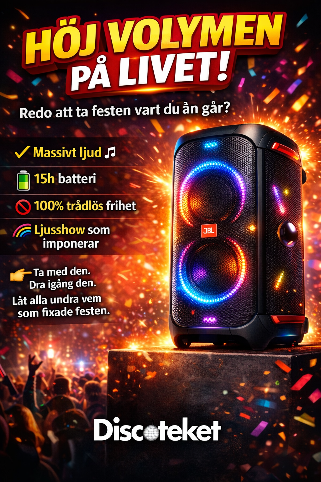Jbl partybox 520 – kraftfull partyhögtalare i nyskick 