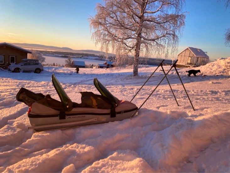 Dubbel fjällpulka fjellpulken