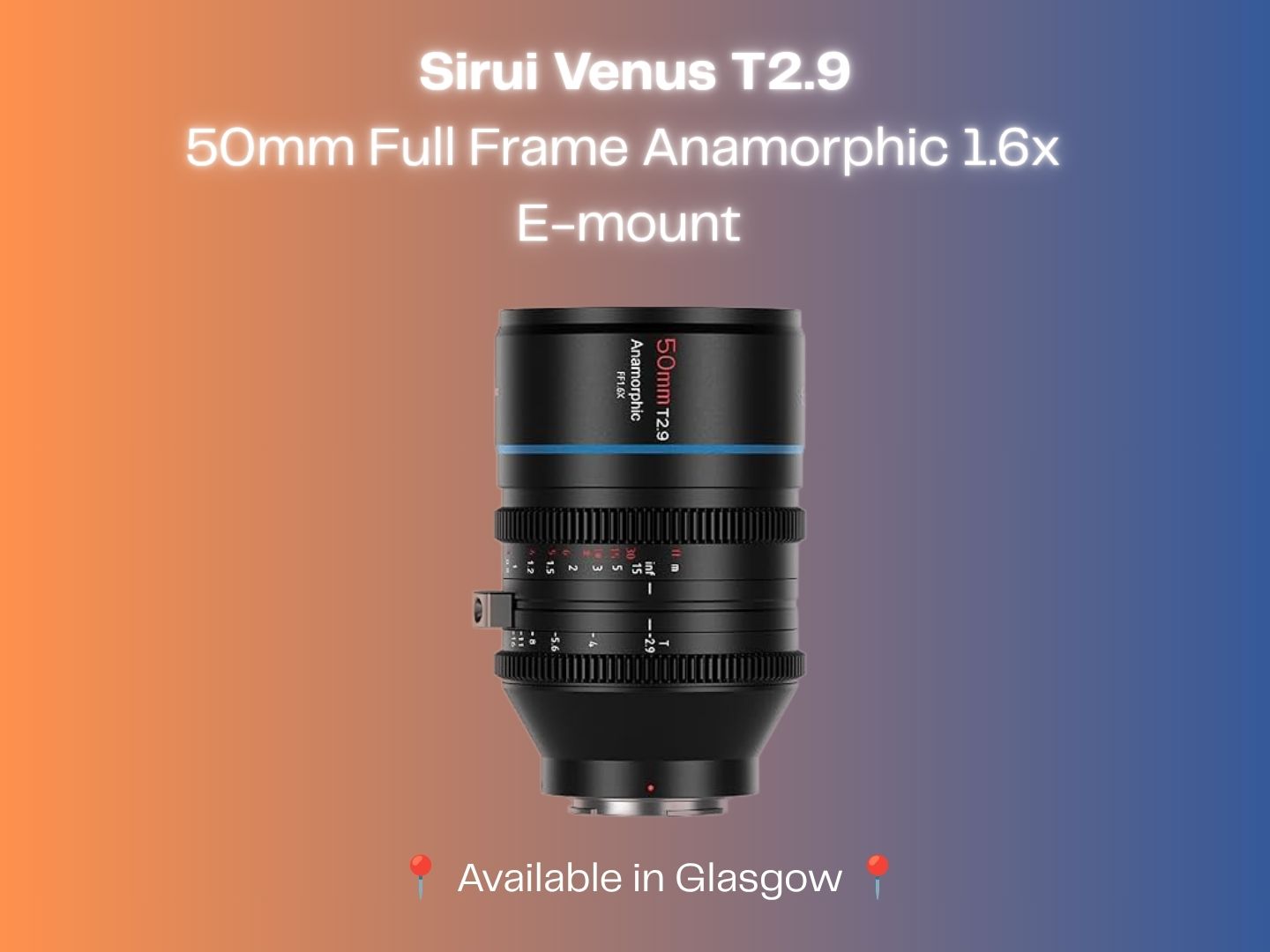 Sirui  venus t2.9 | 50mm full frame anamorphic 1.6x lens kit | e-mount