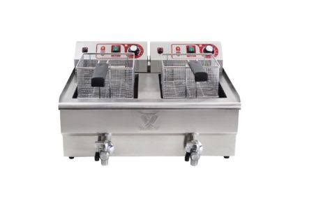 Fritös dubbel med kran 230v 13 + 13 l