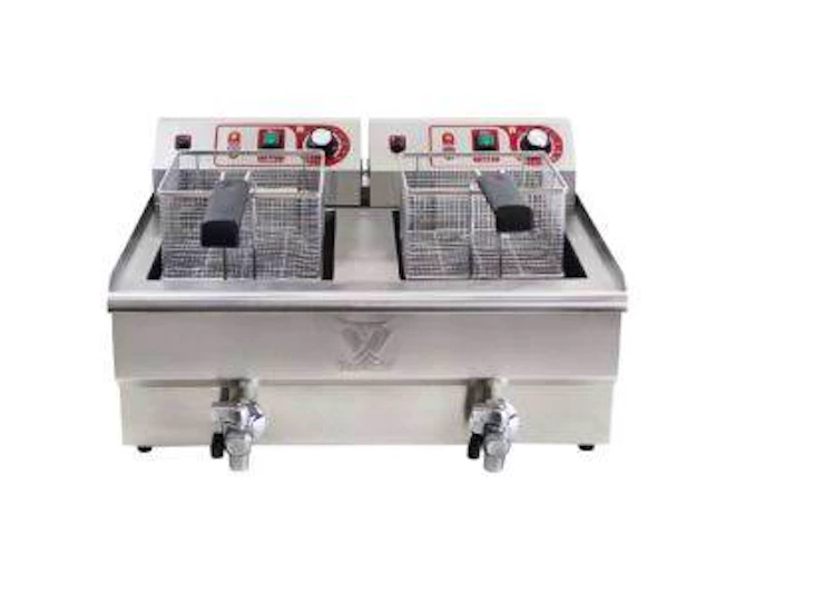 Fritös dubbel med kran 230v 13 + 13 l