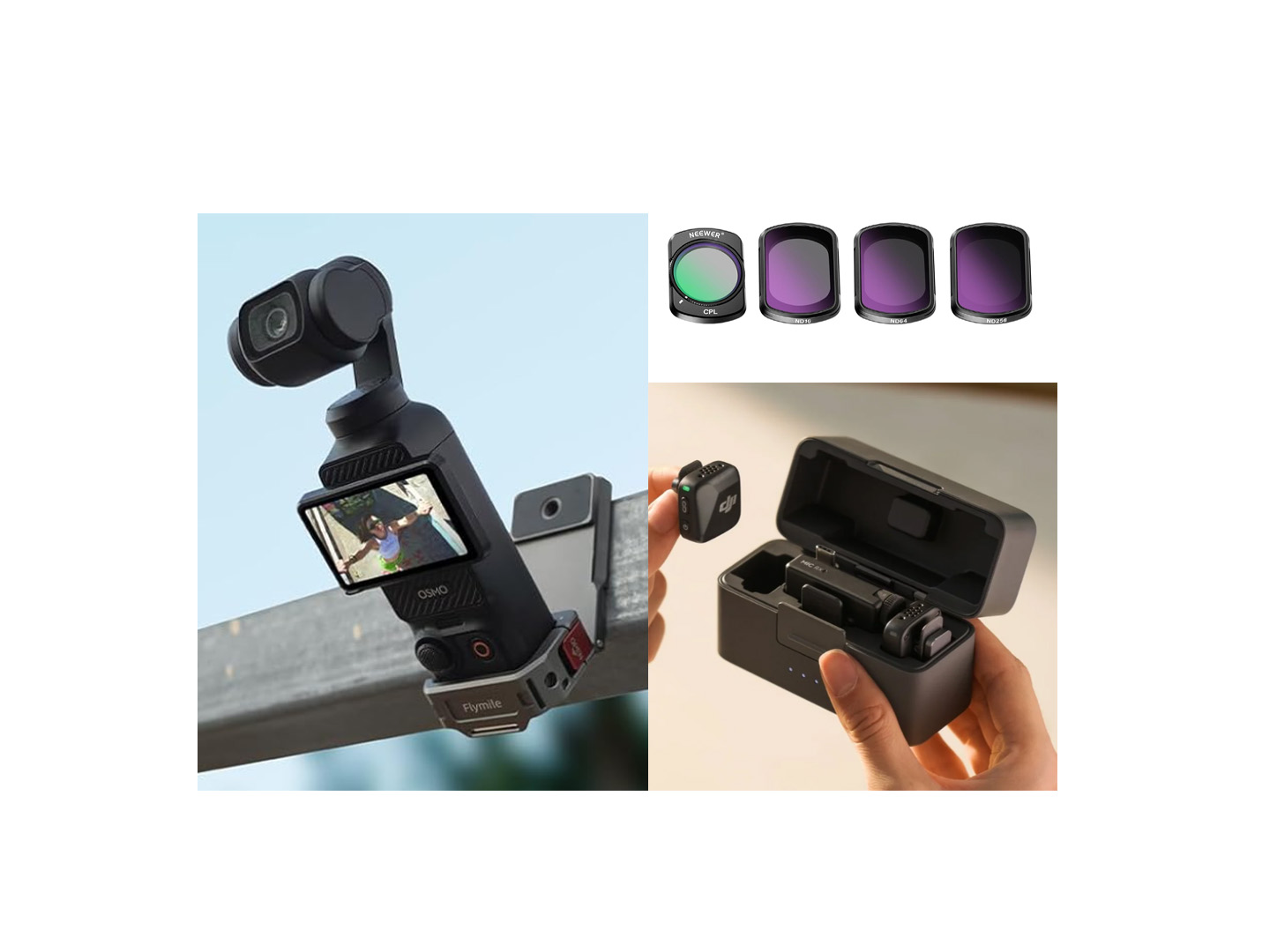 Dji osmo pocket 3, nd set, magnetic mount & 2 x dji mic mini