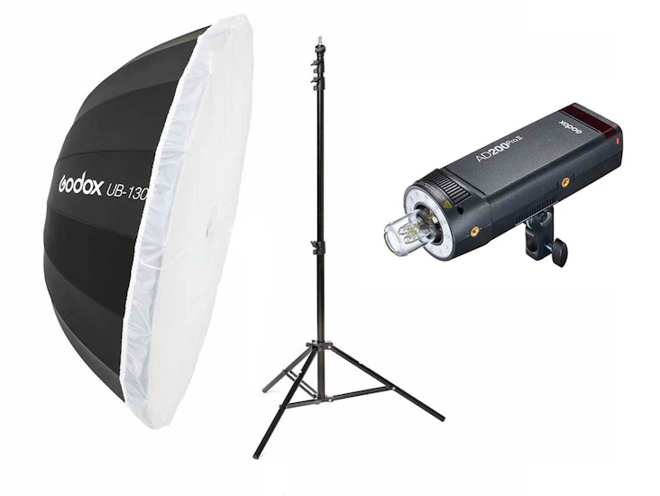 Godox ad200pro ii kit - bærbar studioblits med stor softboks