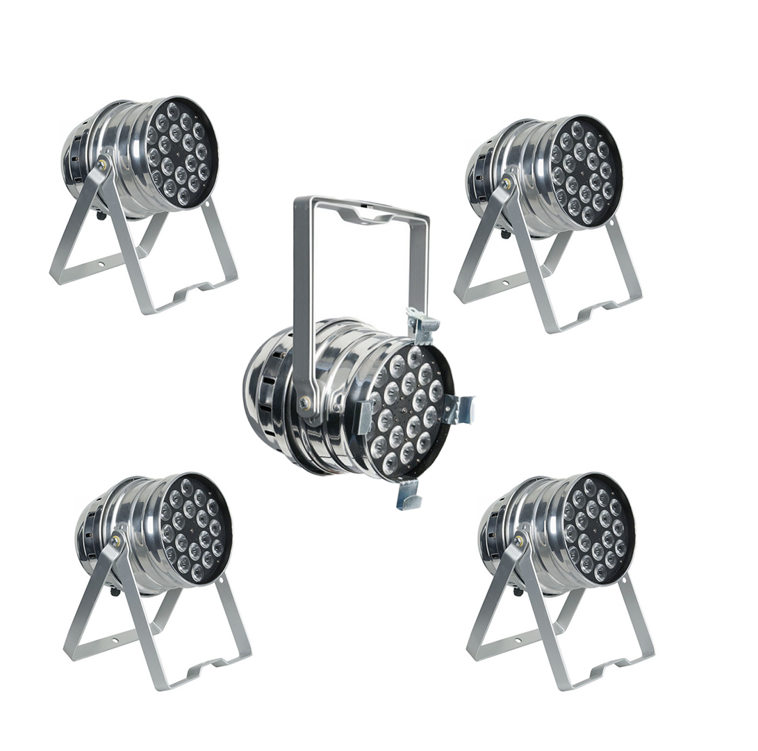 5 × showtec q4-18 rgbw led par can lighting kit