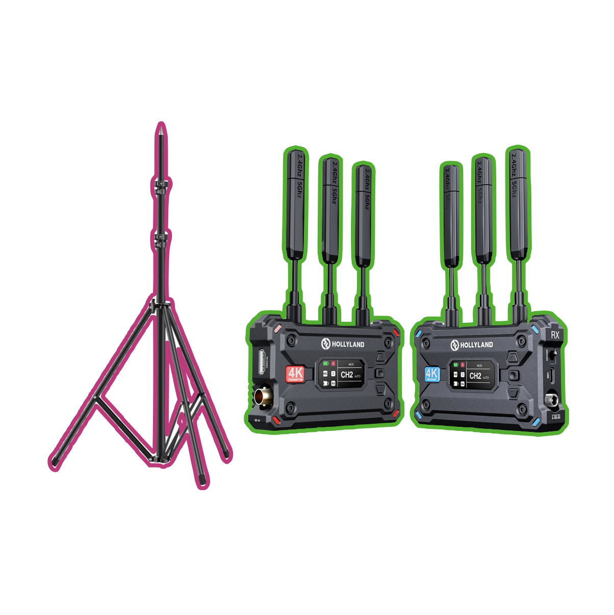 Hollyland pyro s wireless video transmitter + stand 