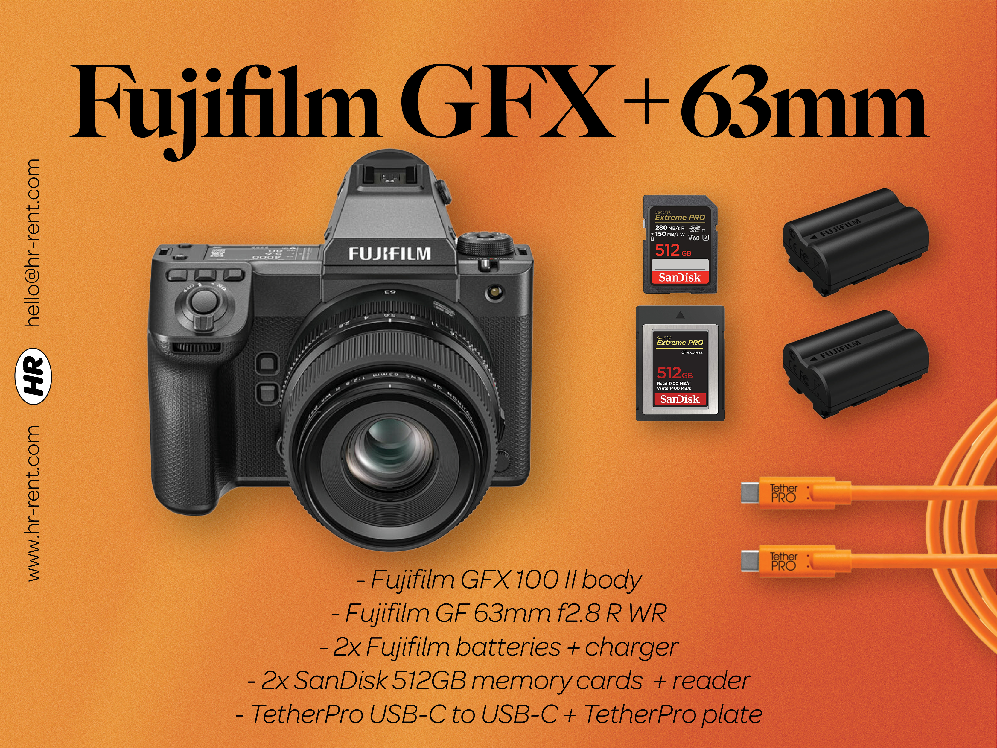 Fuji fujifilm gfx 100 ii medium format + gf 63mm f2.8 lens