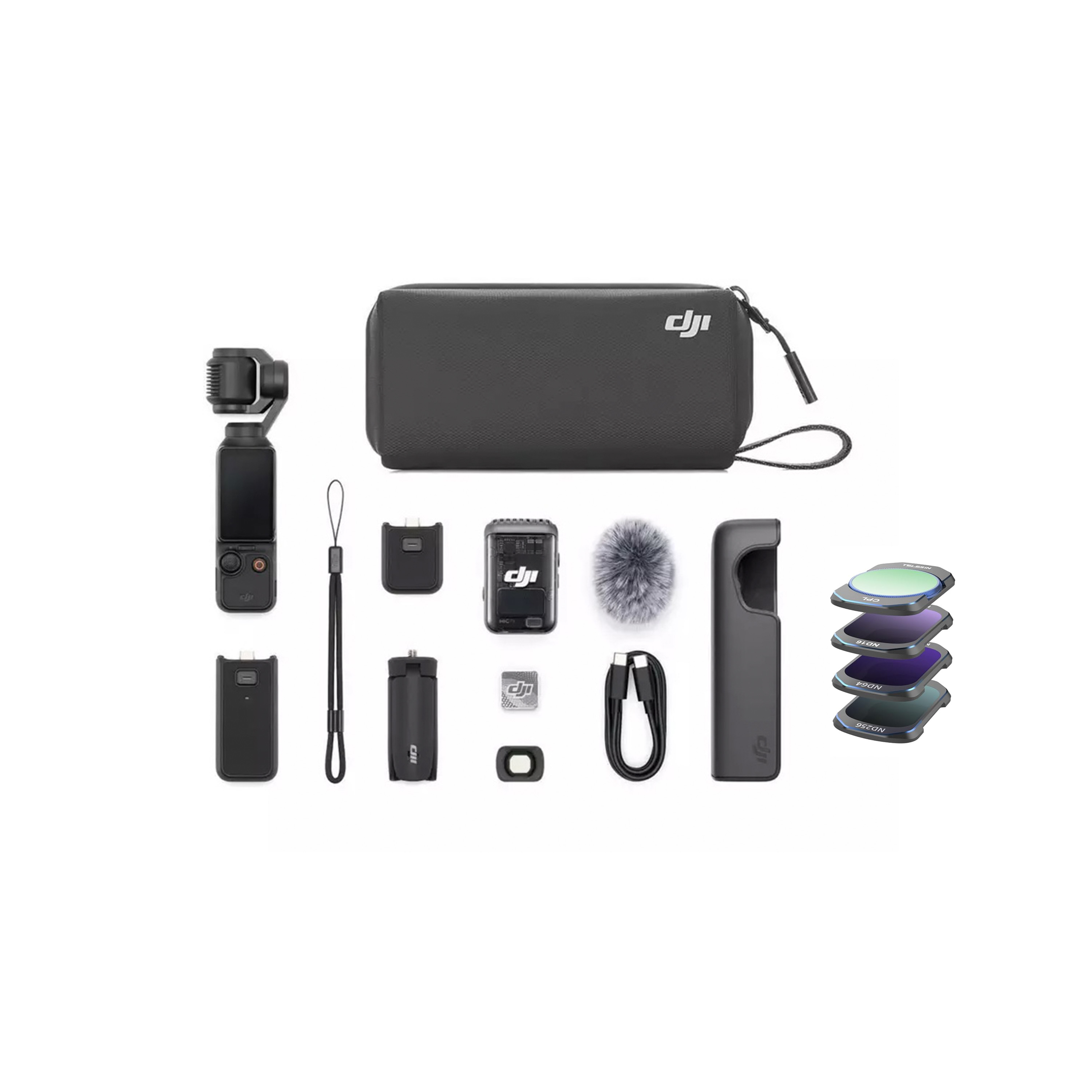 Dji osmo pocket 3 creator combo + filter pack + 256gb microsd card