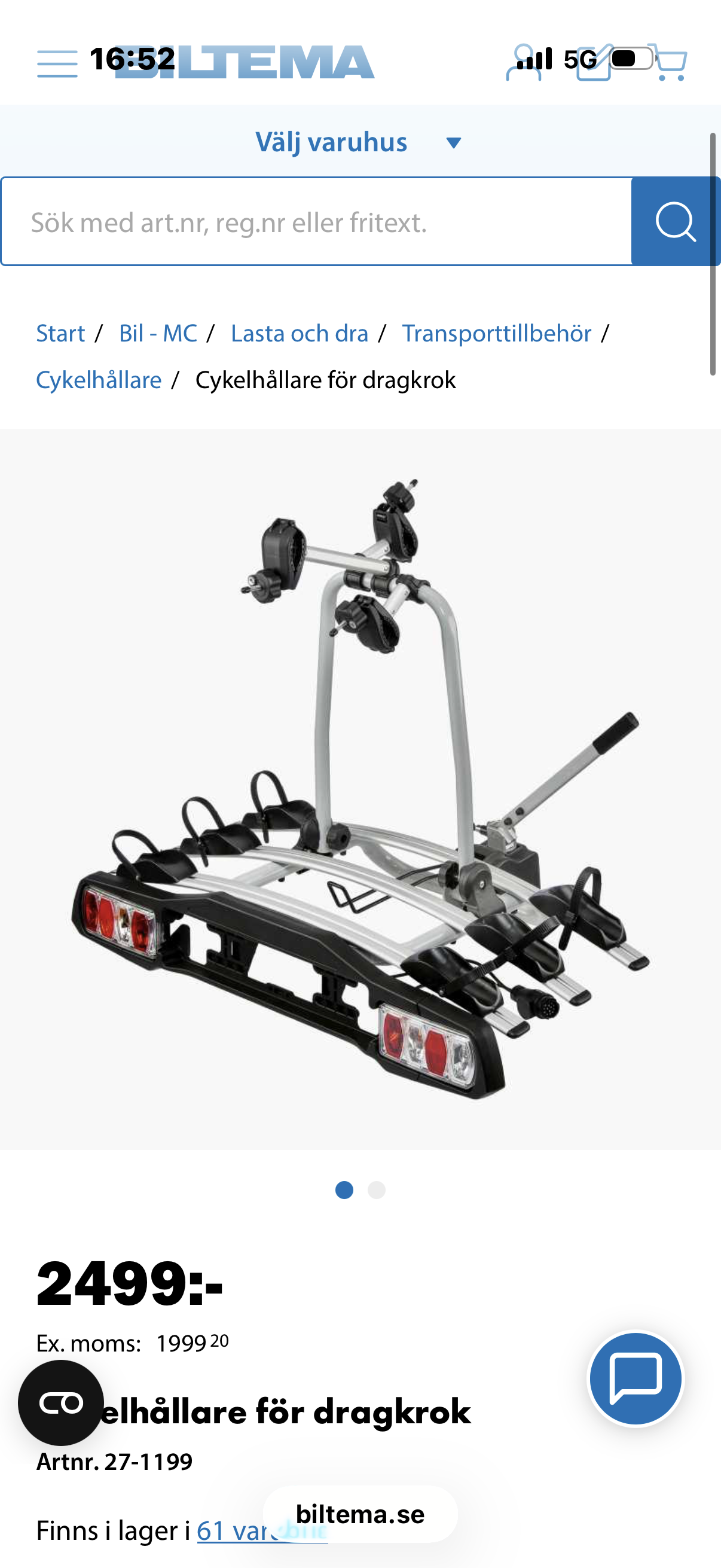 Cykelhållare för dragkrok – 3 cyklar