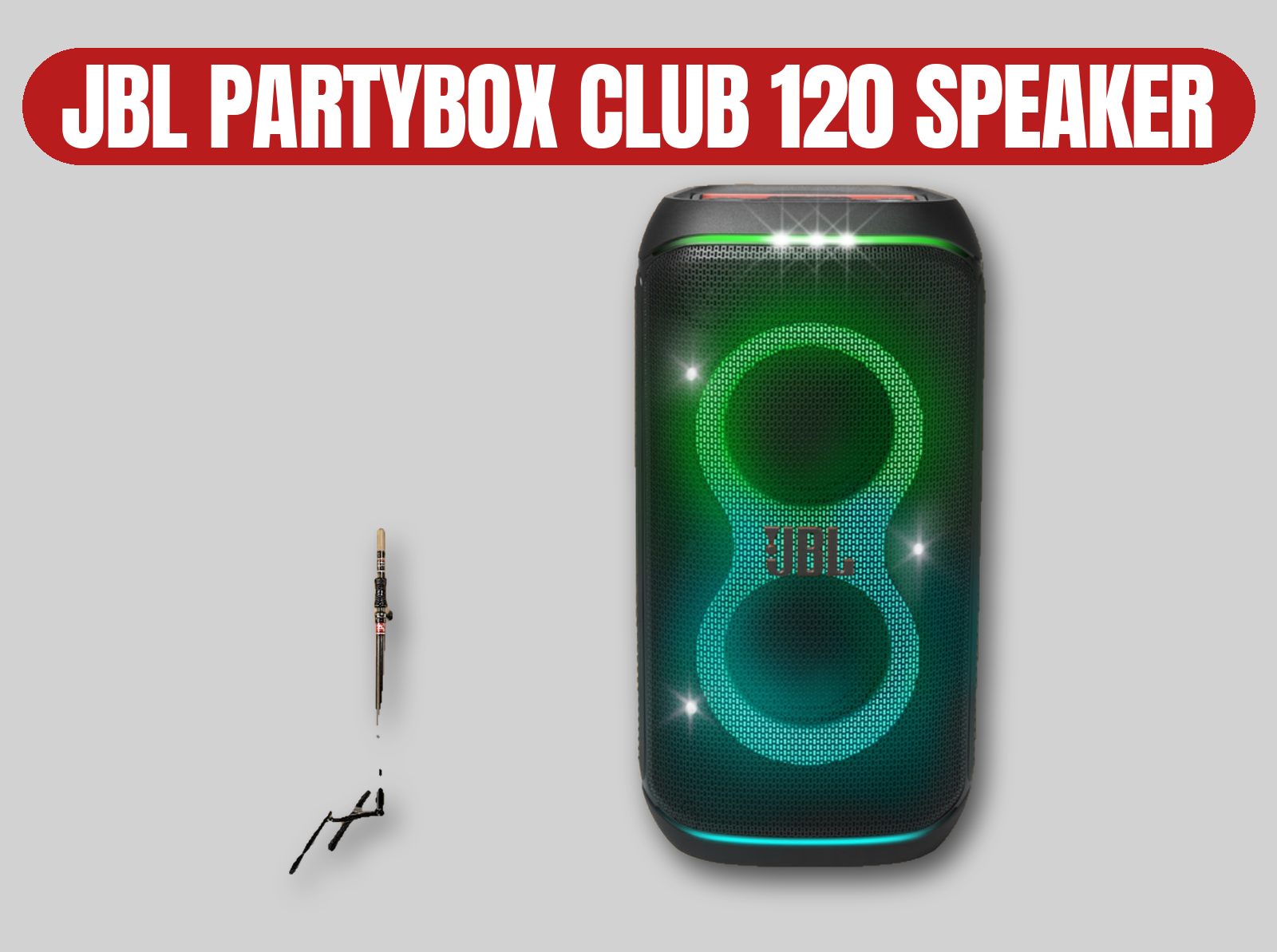 Jbl partybox club 120 speaker | portable bluetooth speaker / bass boost / stand / charger (similar to partybox 110, partybox 310, mackie thump)