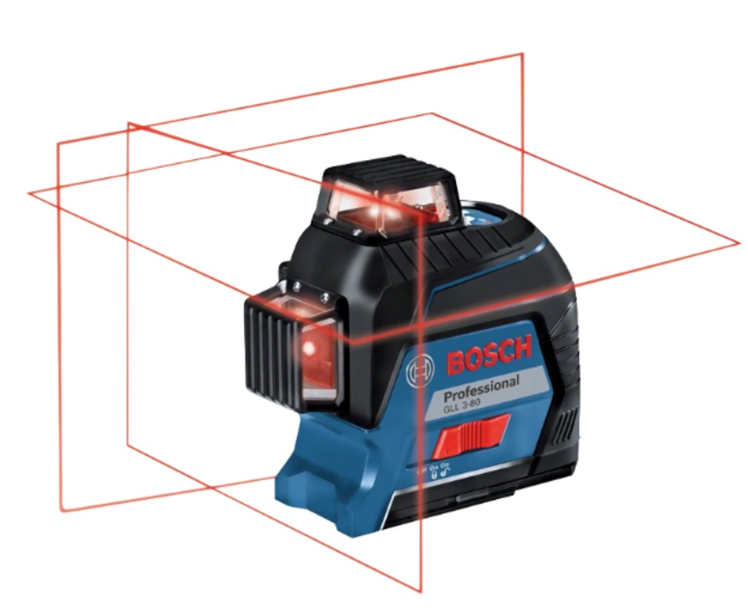 Bosch krysslaser med målestang