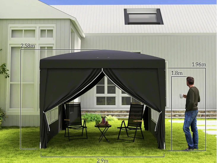 3m x 3m pop up gazebo water and uv resistant party tent camping canopy marquee