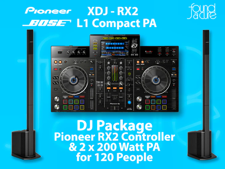 Dj package - pioneer rx2 with 2 x bose l1 speakers