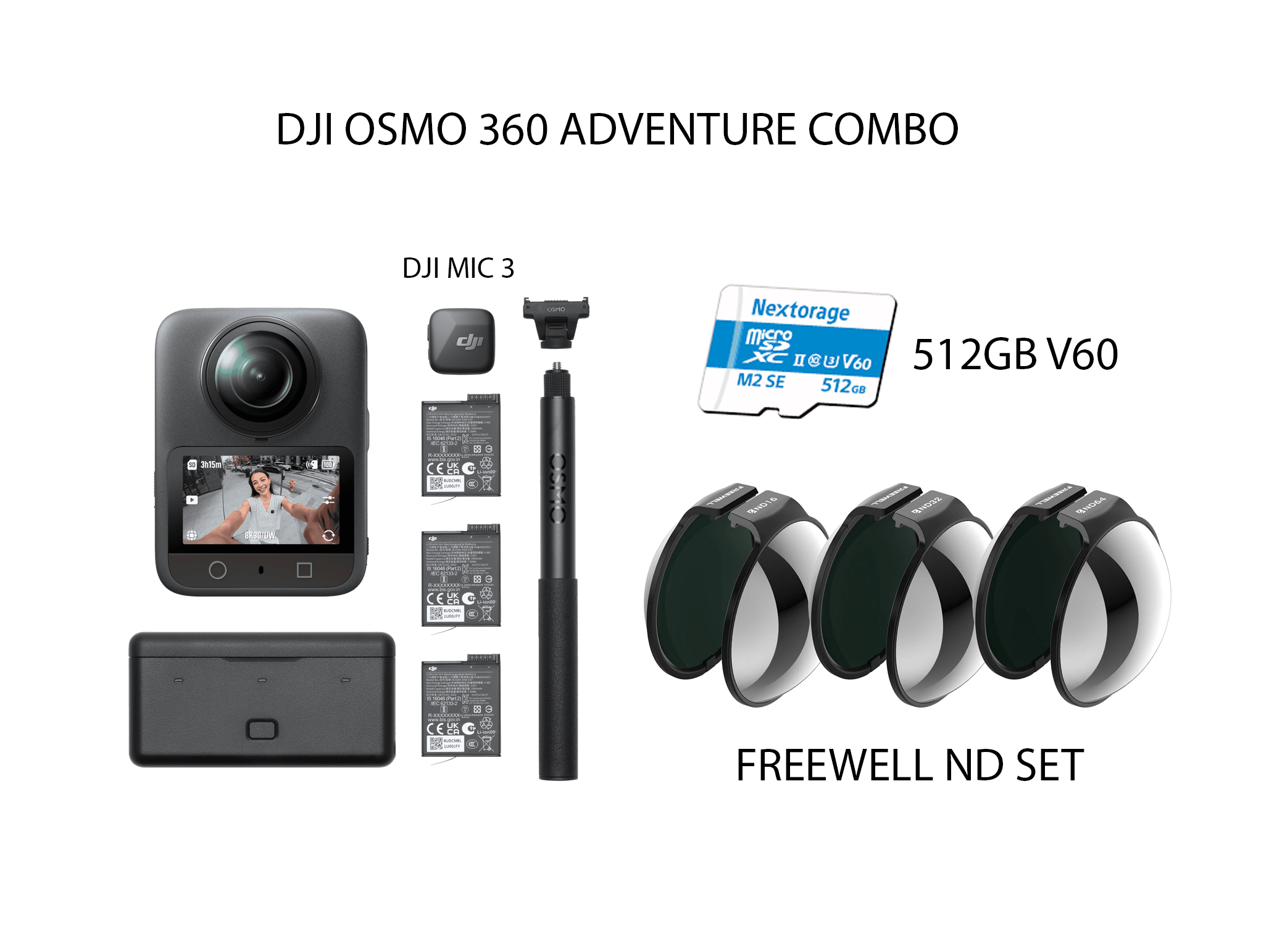 Dji osmo 360 (custom) nd filters, dji mic 3 