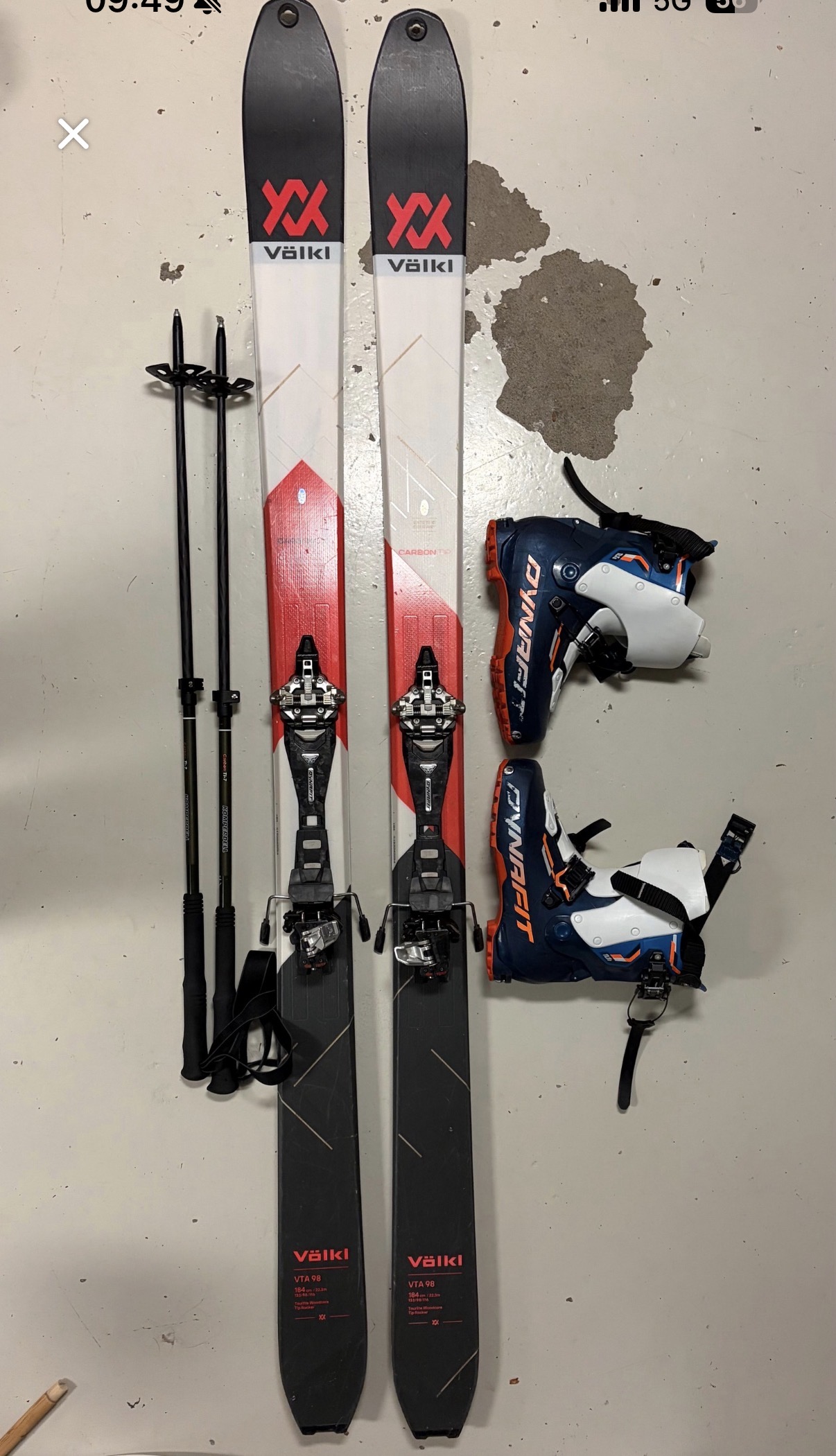 Utstyr til topptur / rando (184 cm/ 43 sko)