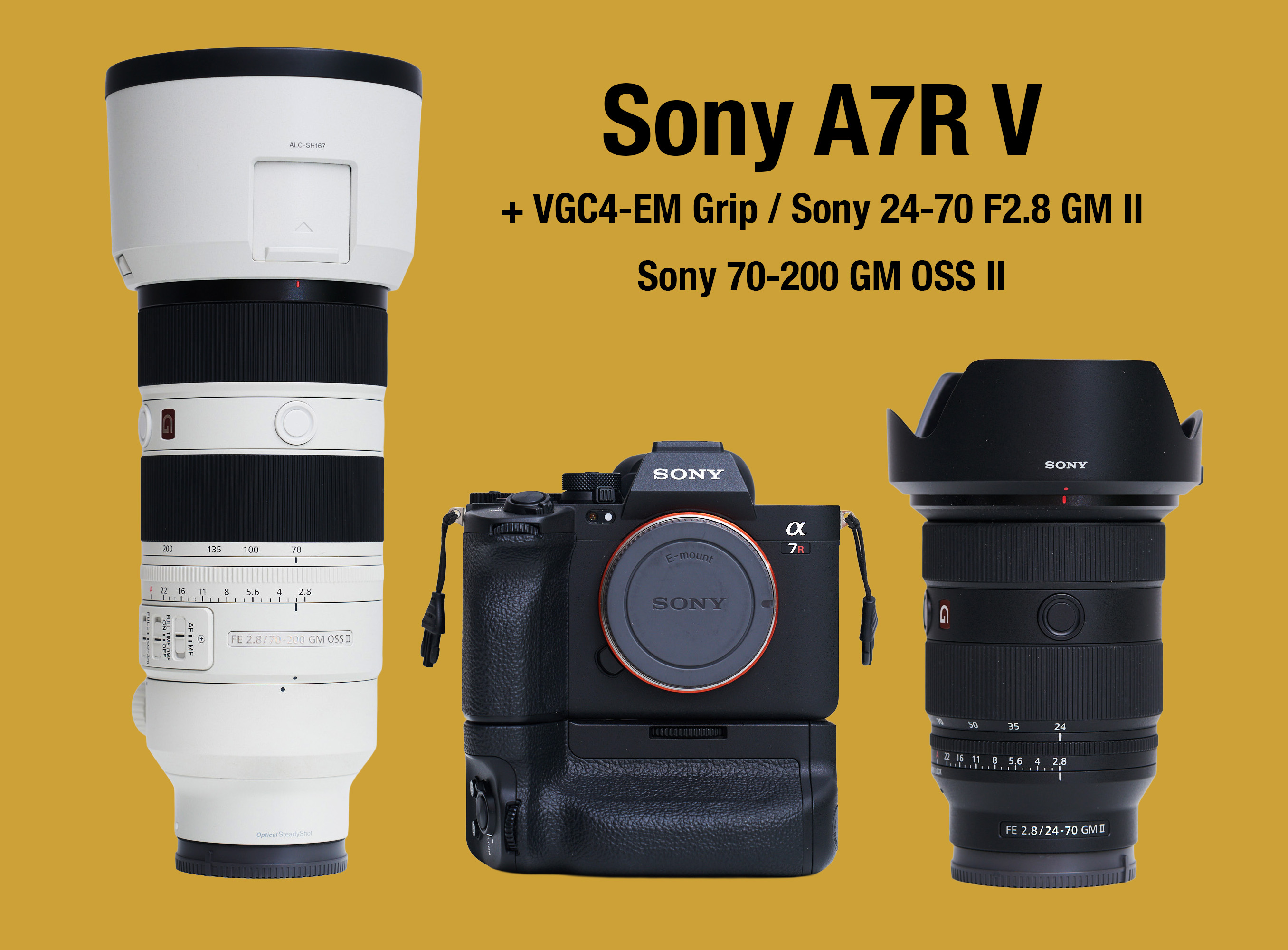 Sony a7rv + 24-70 f2.8 gm ii + 70-200 f2.8 gm ii