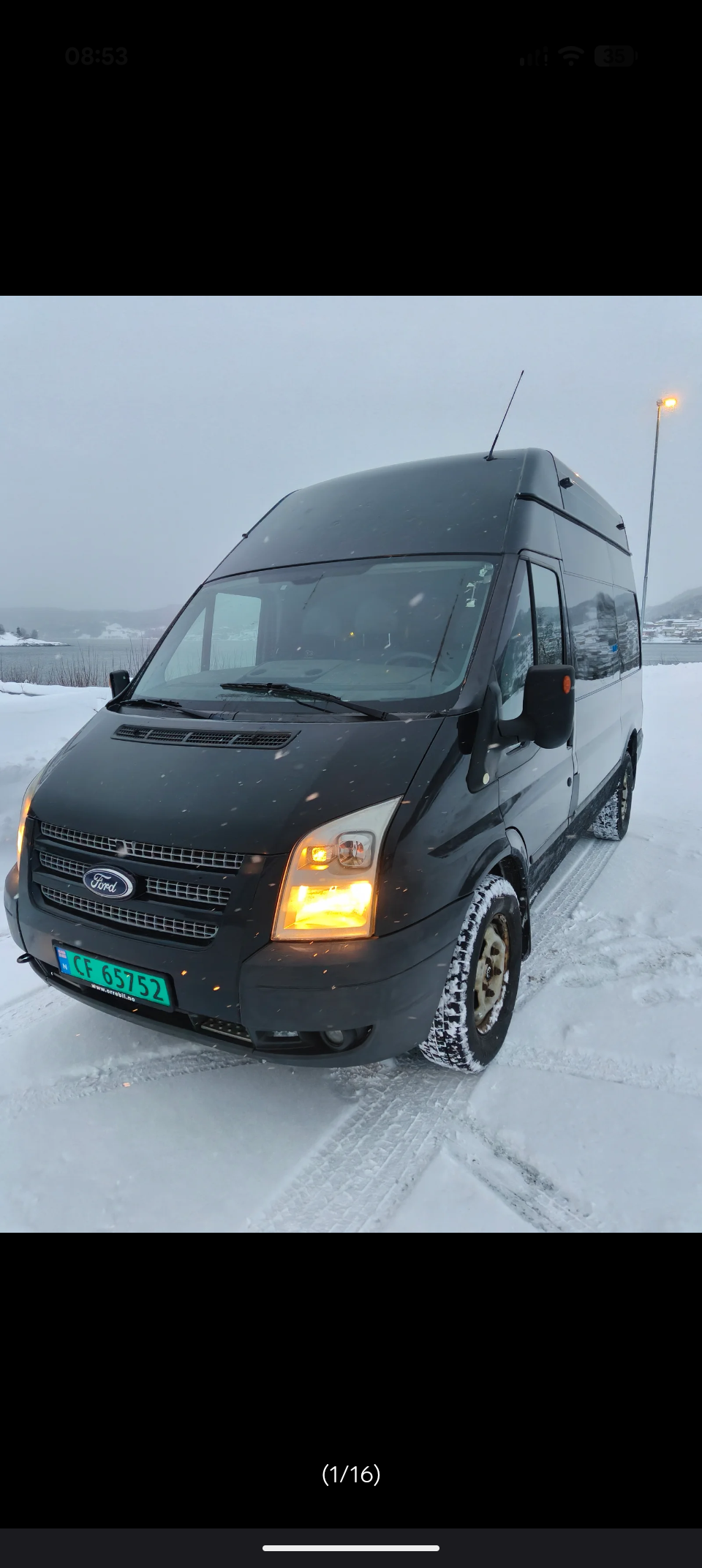 Ford transit awd med 3 seter leies ut