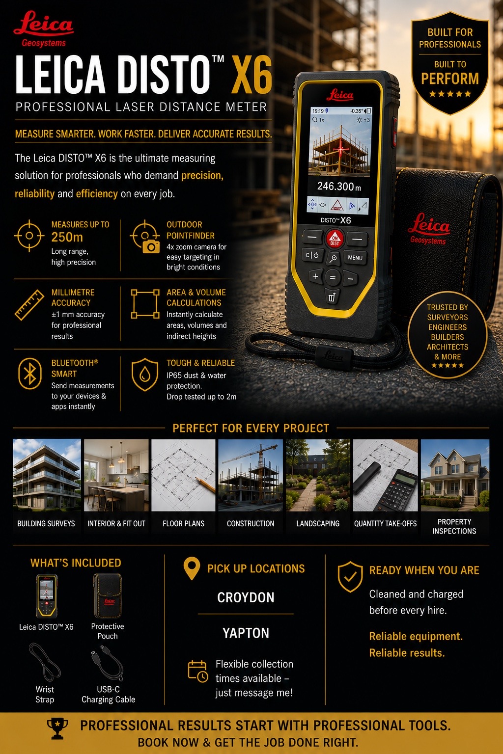 Leica disto x6 professional laser distance meter (250m)