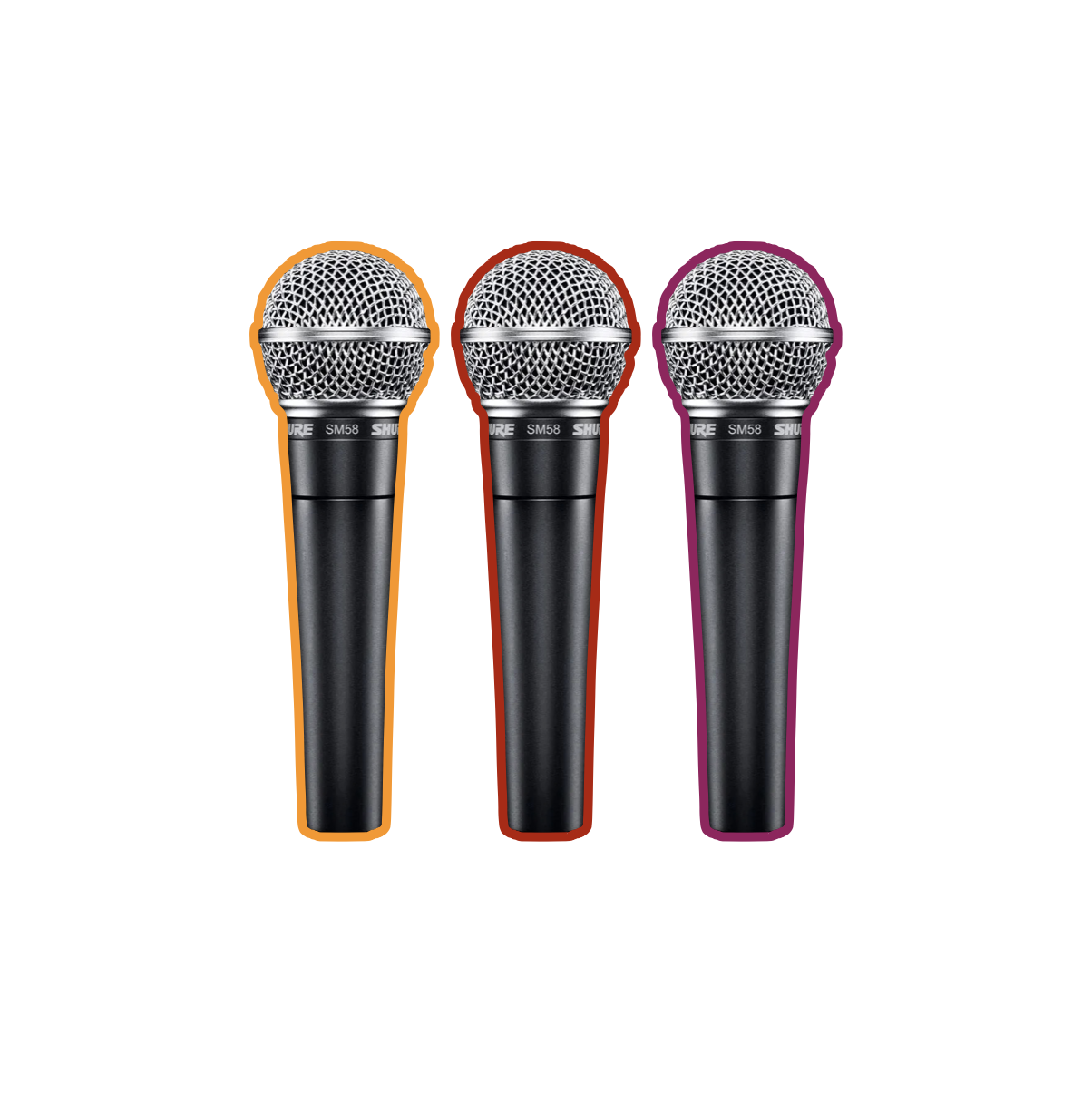 3x shure sm58 + 6m xlr