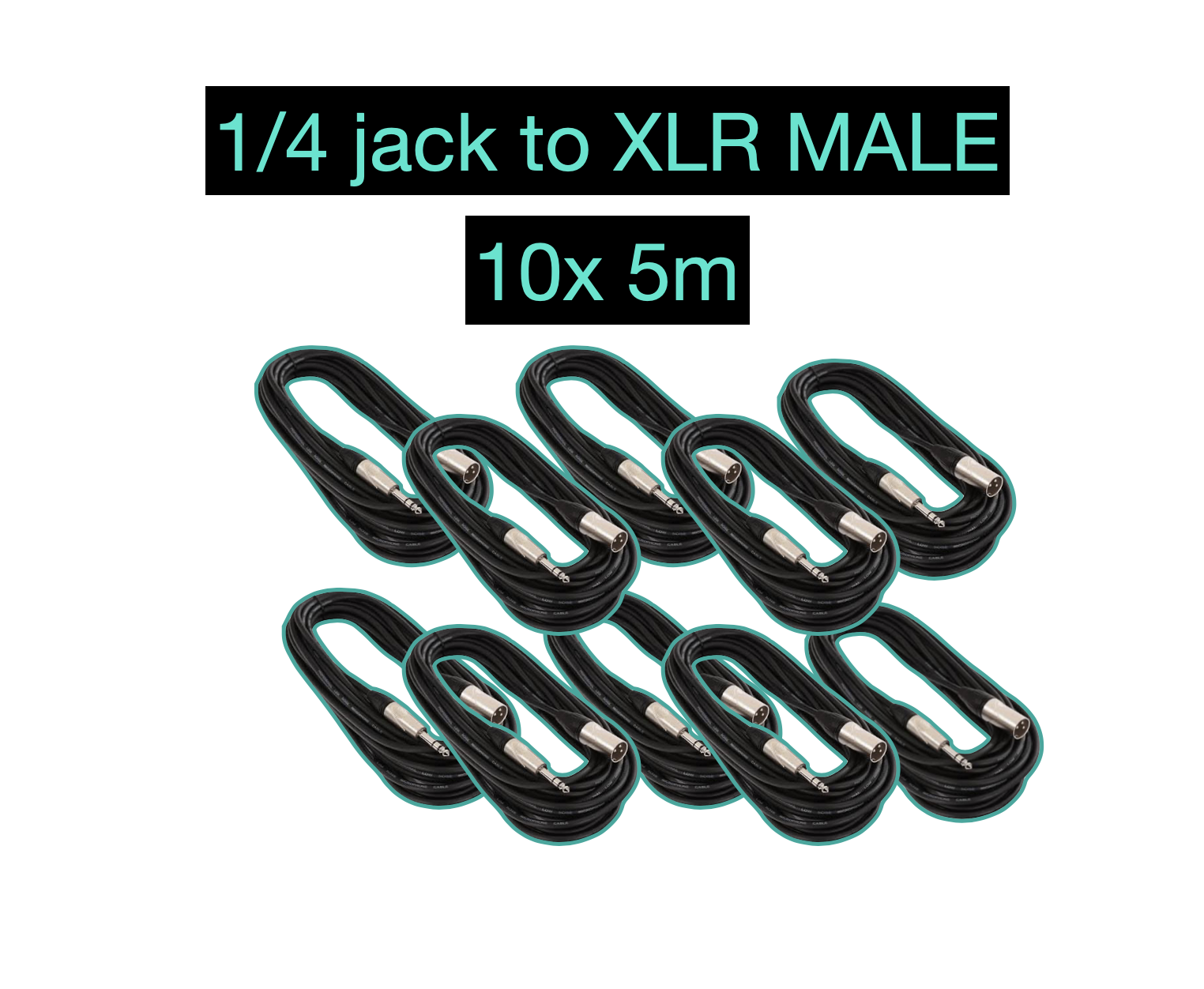 10x jack to xlr male 5m