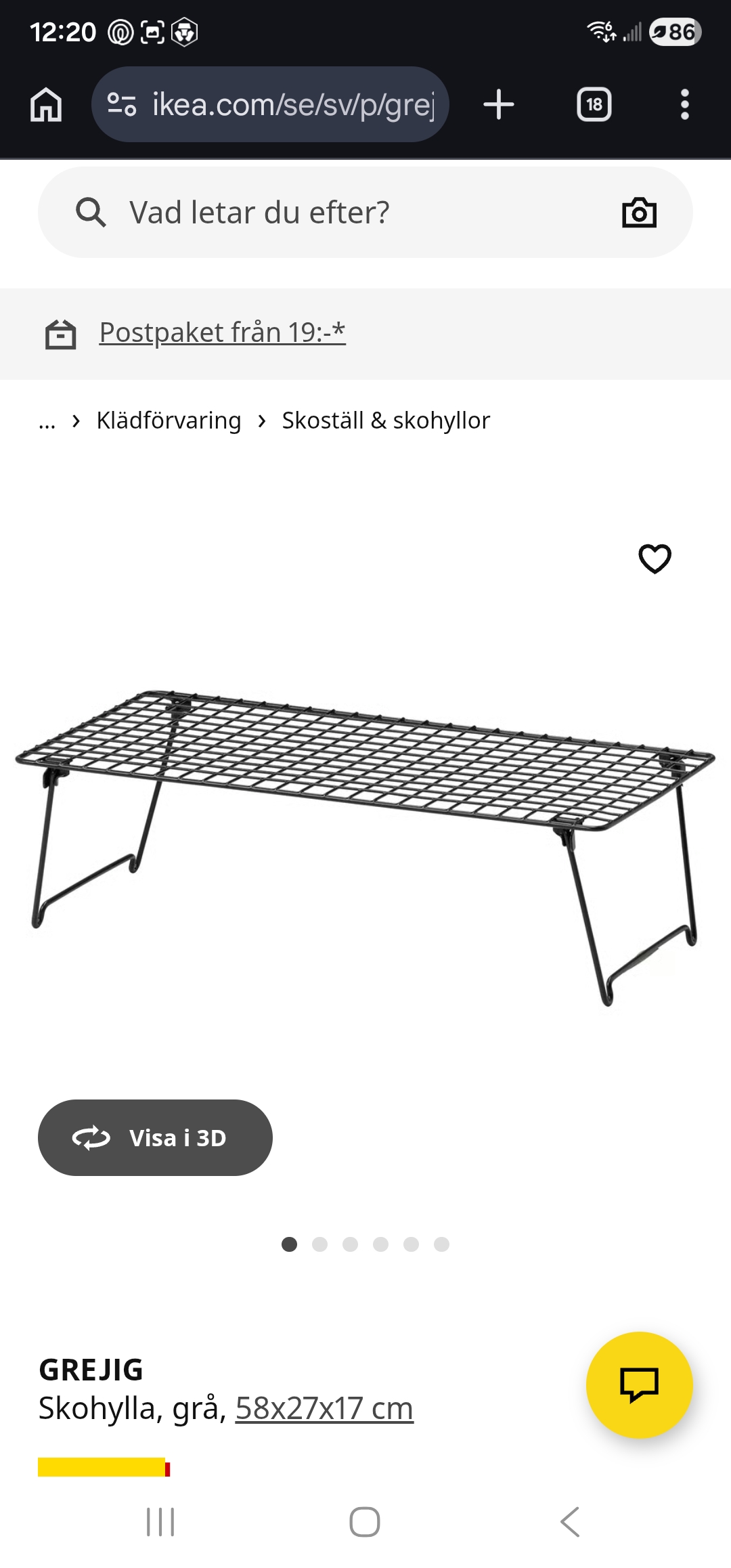 8 st ikea vikbara skohyllor