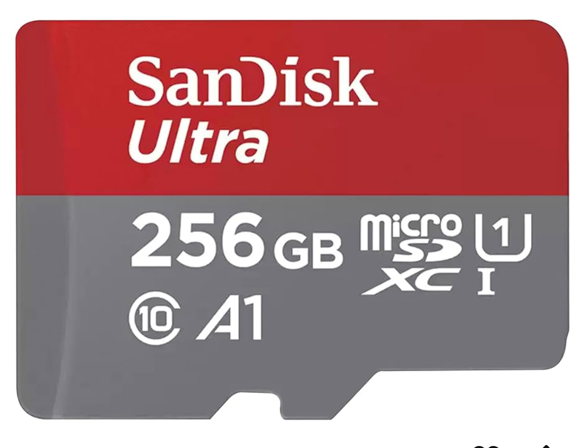 Sandisk 256gb ultra micro sd card, + sd adapter