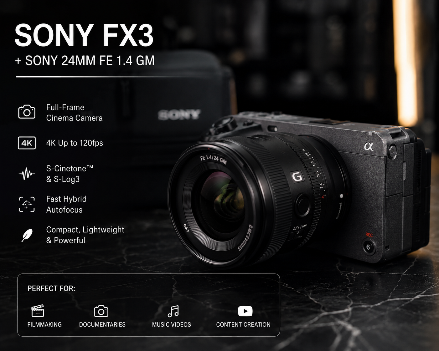 Sony fx3 + sony 24mm 