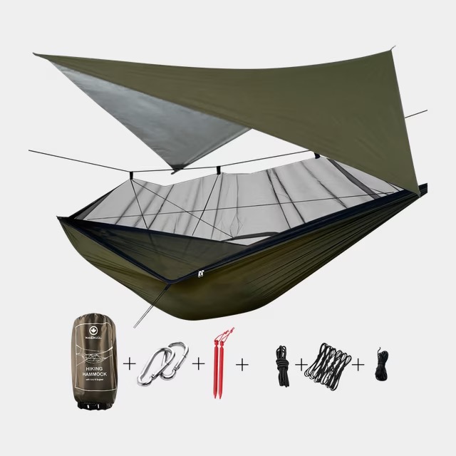 Komplett hengekøye-pakke med tarp og myggnett – klar for tur!