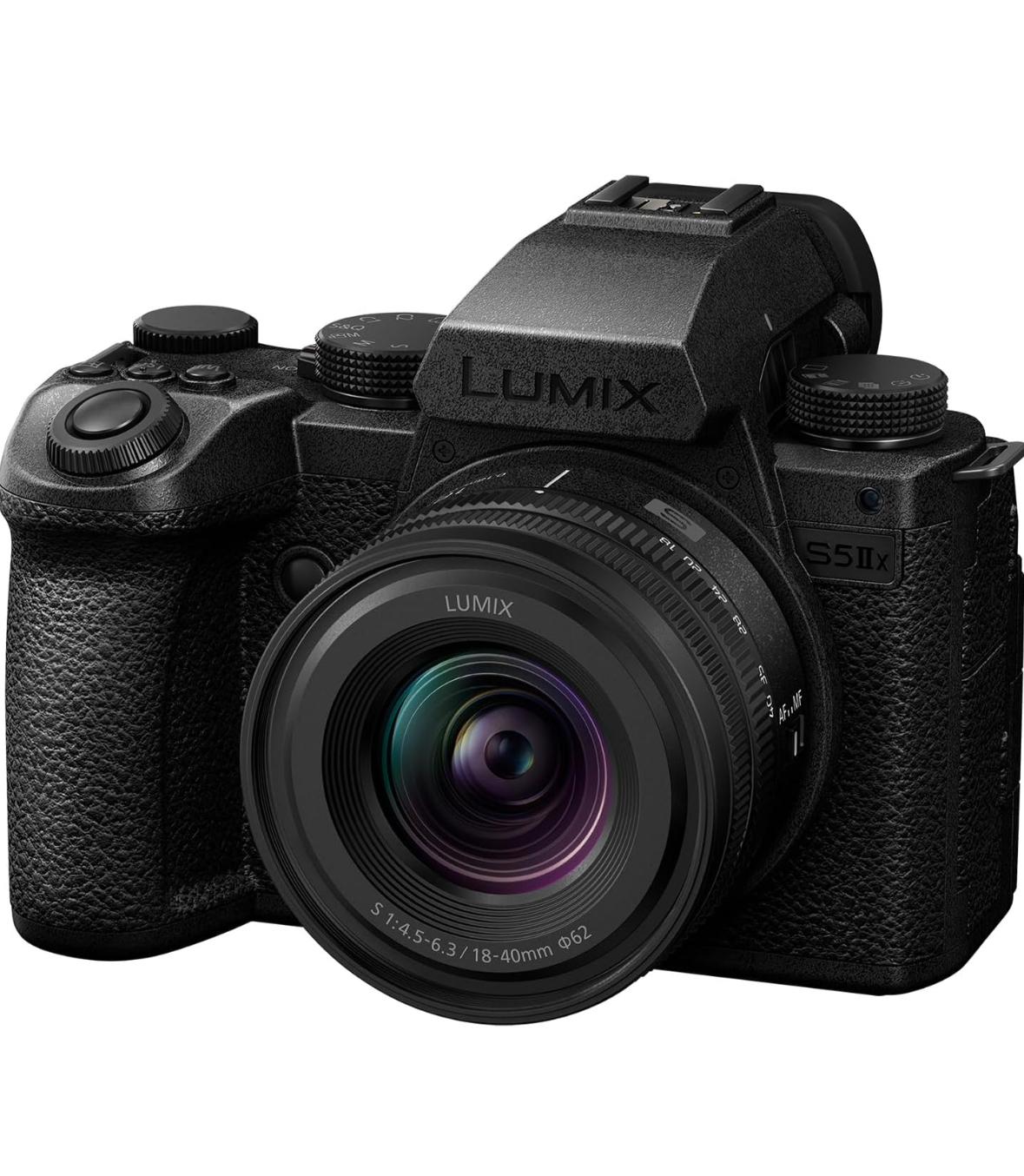 Panasonic lumix s5 iix, full frame mirrorless camera, dual native iso & s-r1840e 18-40mm s lens, 4k 60p & 6k 30p unlimited recording, flip screen, wi-fi, phase hybrid af, active is, black