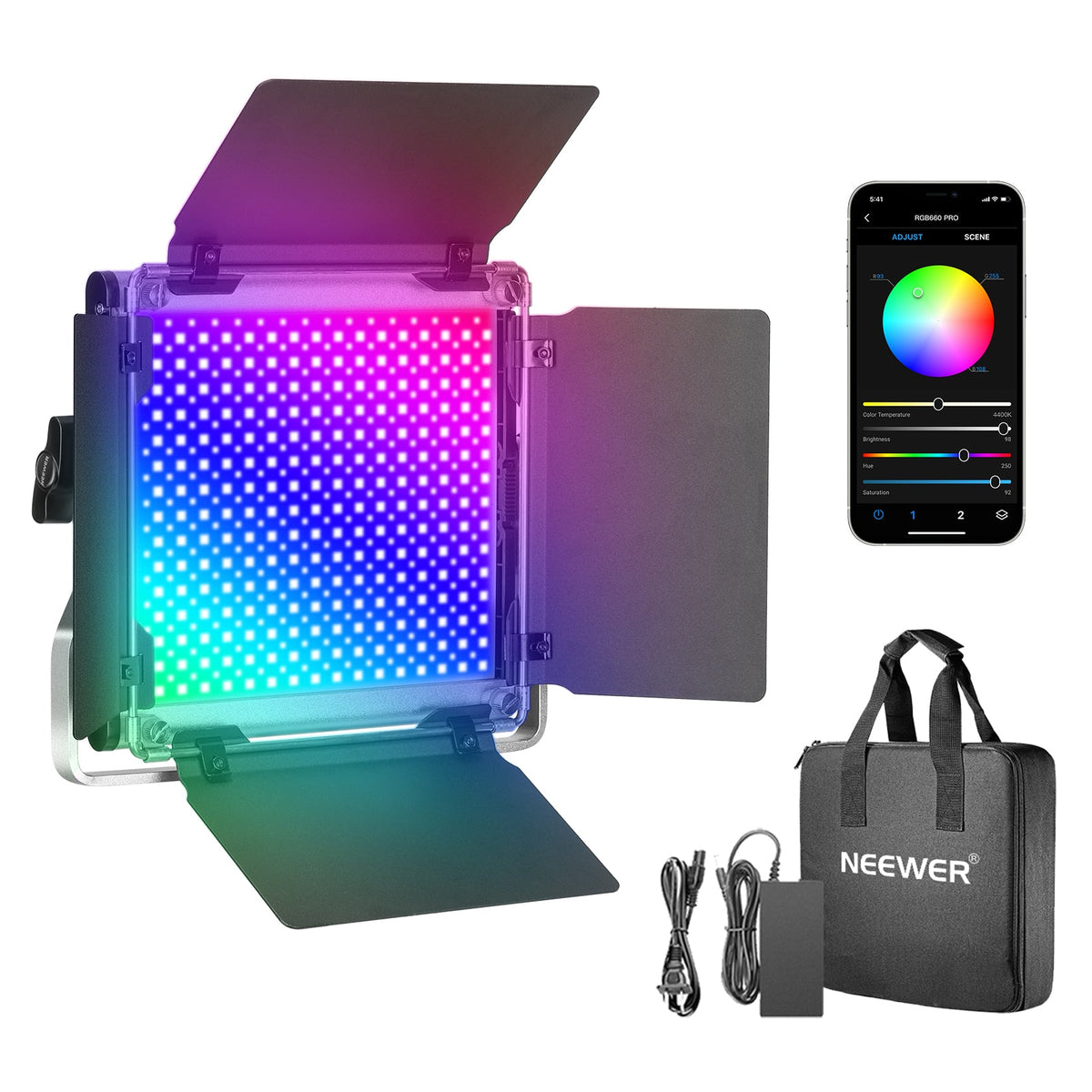 Neewer rgb660 pro app control rgb light × 1