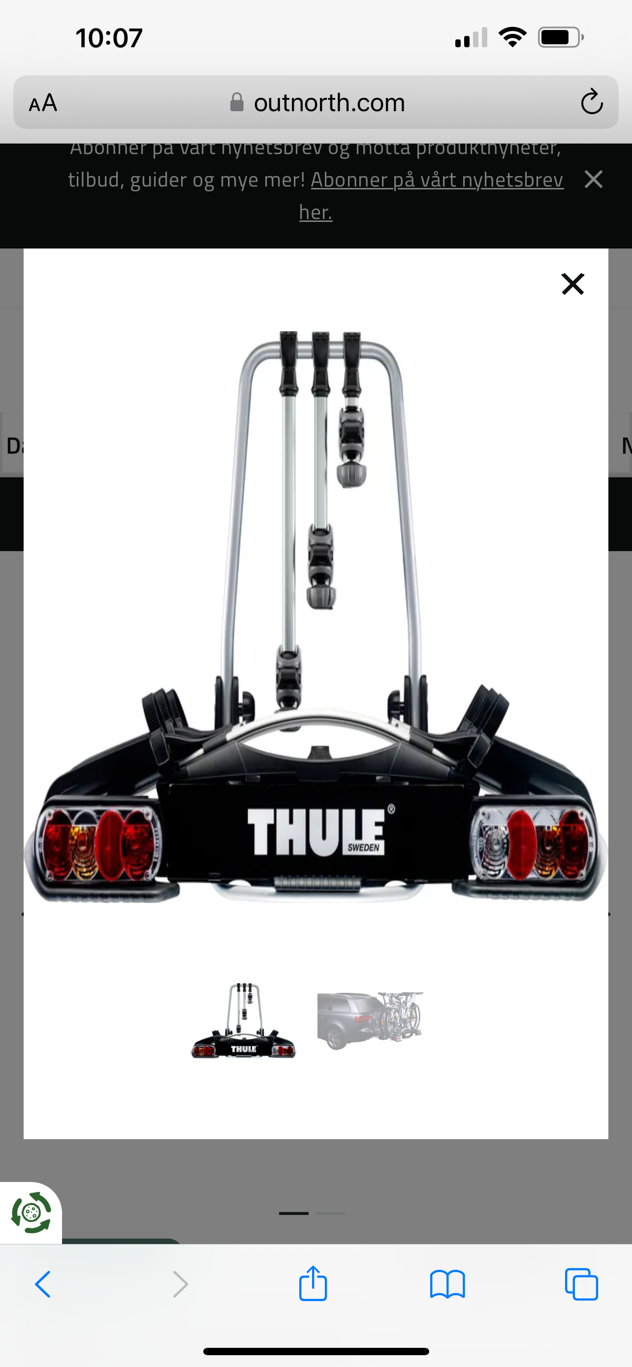 Thule sykkelstativ for 3 + 1