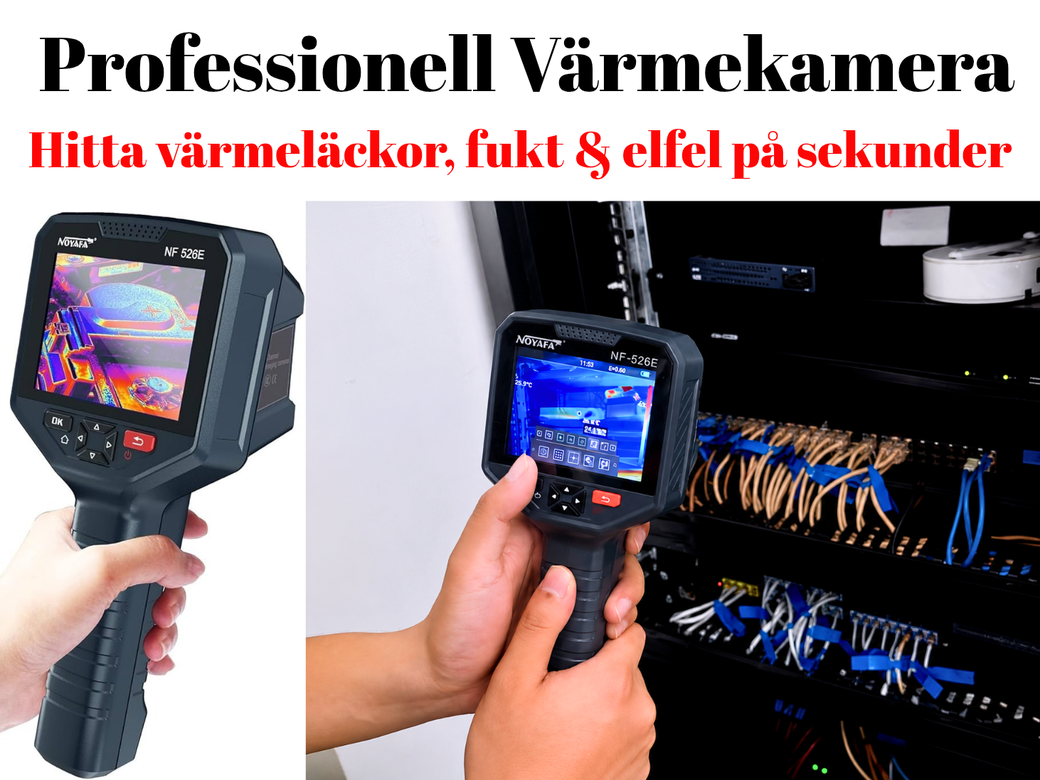 🌡️🔥 professionell värmekamera – hitta värmeläckor, fukt & elfel på sekunder