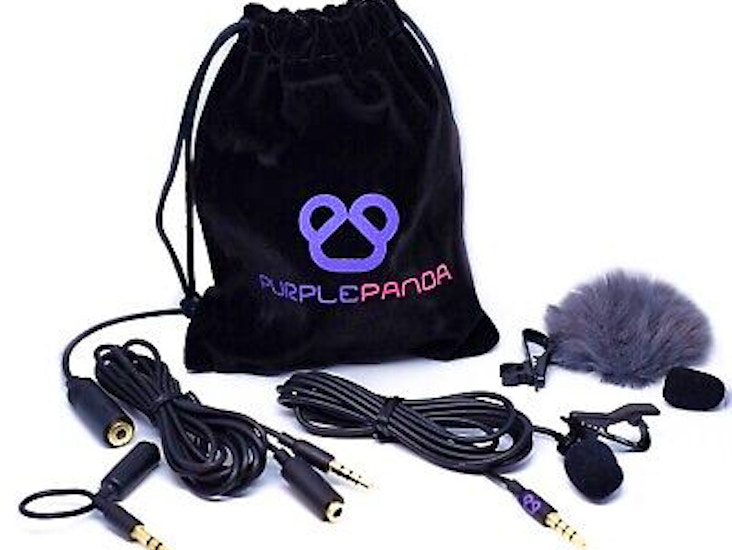 Purple panda lavalier microphone