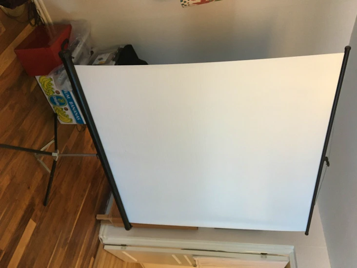 Projektorduk, vit, golvstående