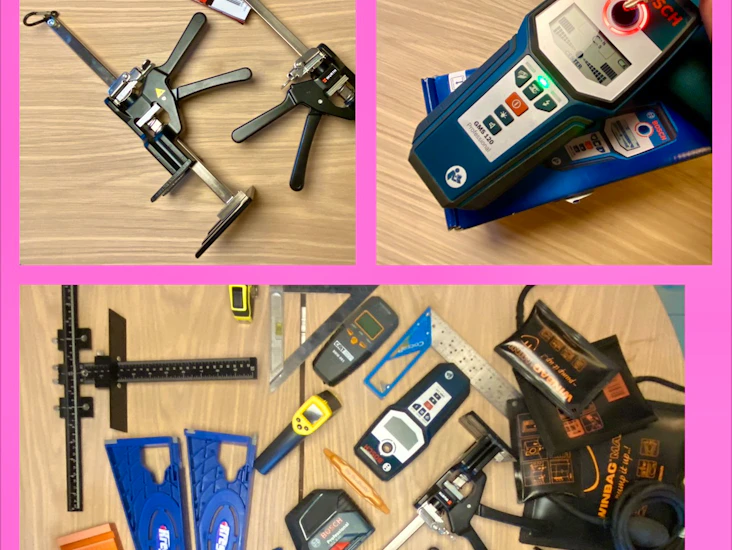 Proffesjonelt verktøy for måling og montering (viking arm, bosch m.m)
