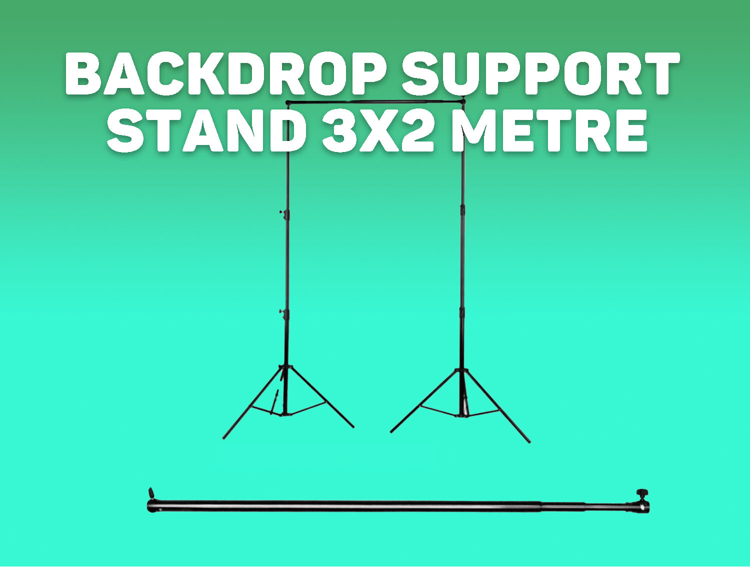 3x2m backdrop support stand, 2x stands and crossbar