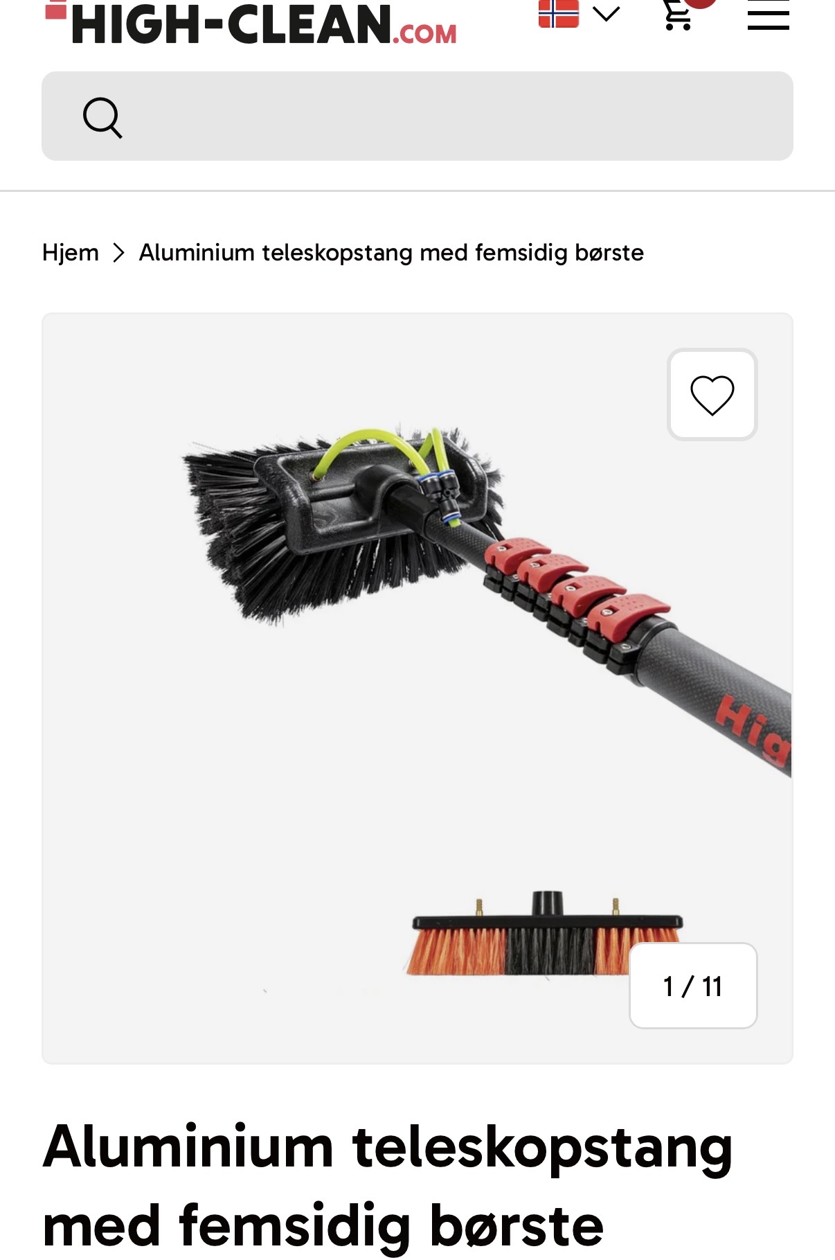 Aluminium teleskopstang med børste 