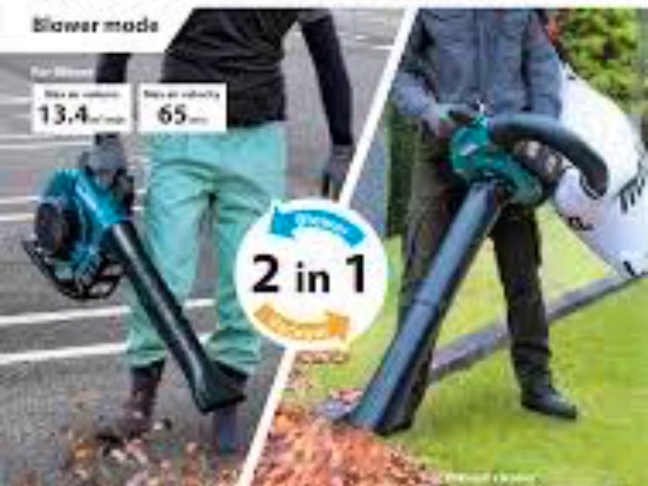 Kraftfull batteridriven makita lövblås/lövsug