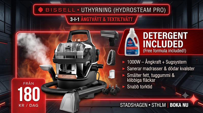 BISSELL HydroSteam Pro – ångtvätt, sofftvätt & textiltvätt