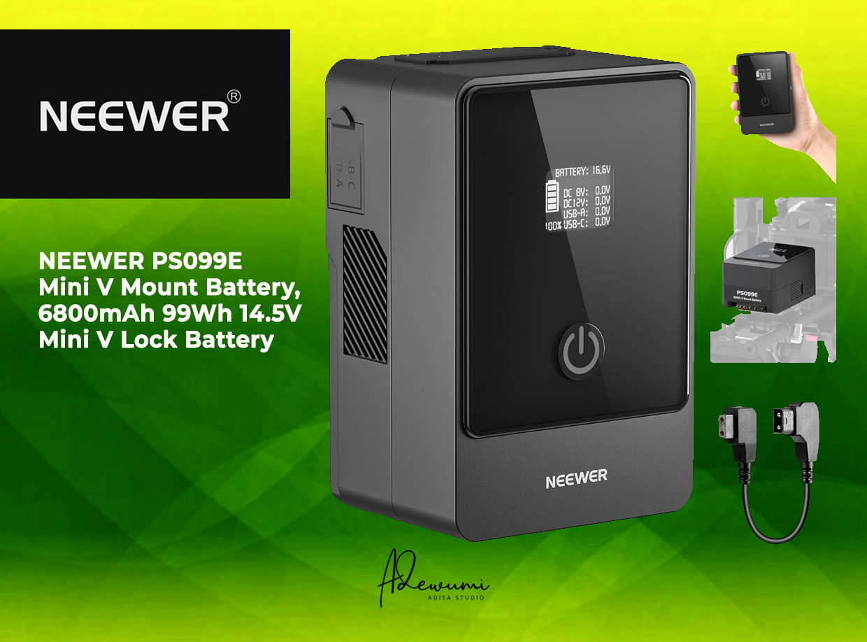 Neewer ps099e mini v mount battery, 6800mah 99wh 14.5v mini v lock battery with