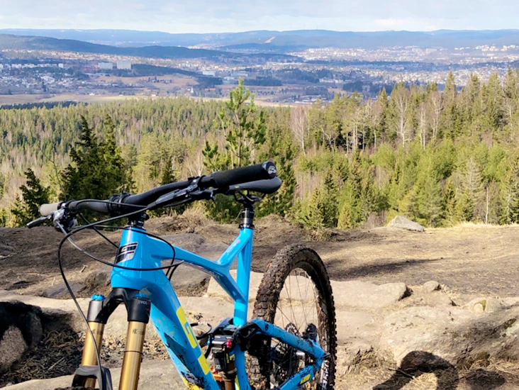 Fulldempa enduro-sykkel. gt force carbon pro